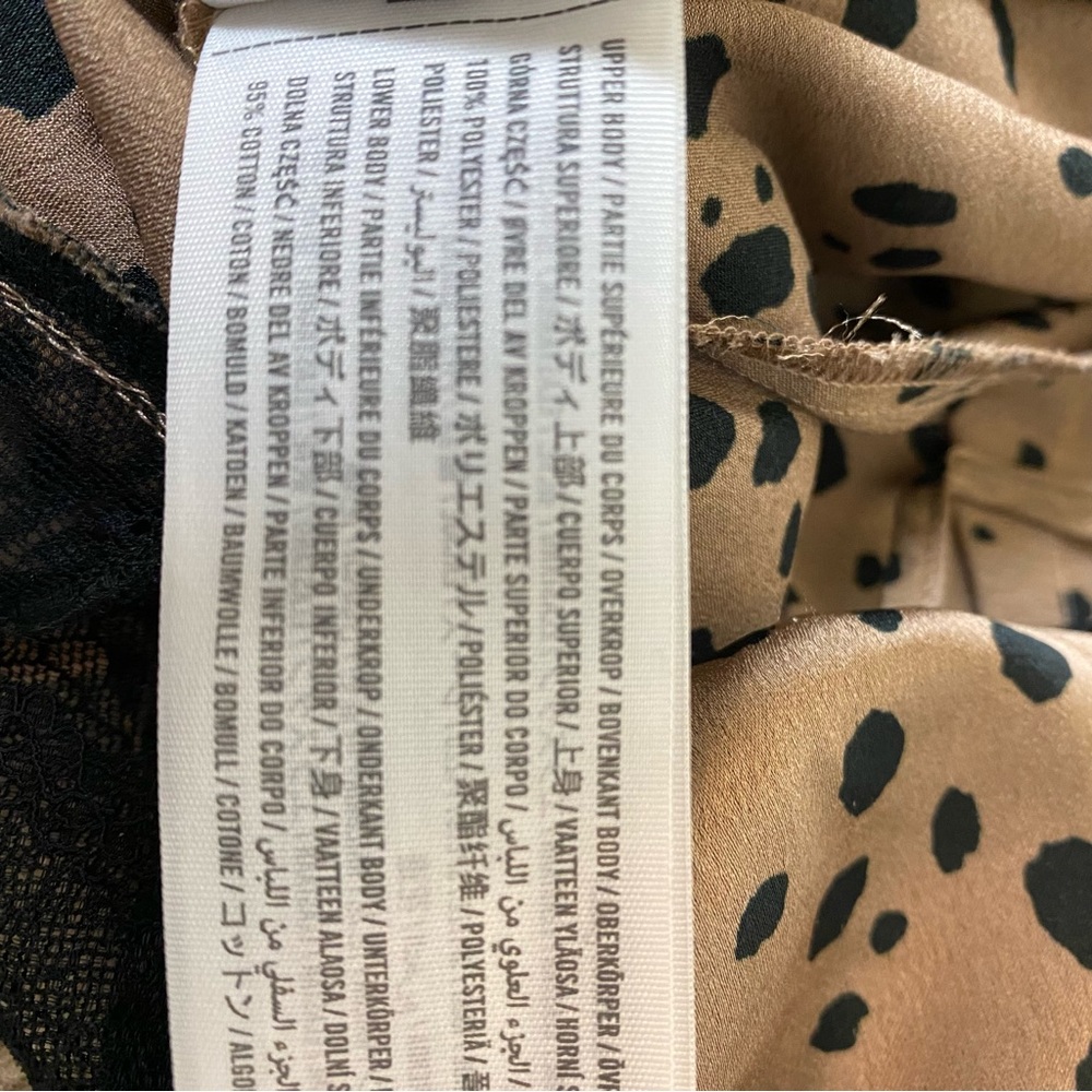 Abercrombie and Fitch Bodysuit Camisole Leopard and Black Lace Size Large - Picture 7 of 7